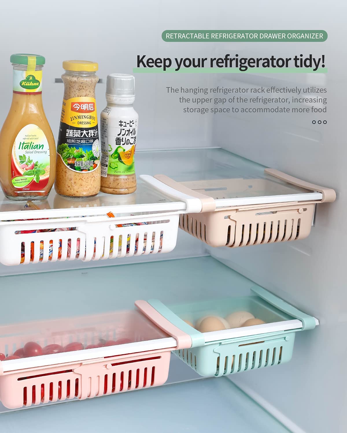 Household Organizer Fridge Fruit Storage Box Extendable Refrigerator Storage  Shelf Holder Pull-out Drawer Kitchen Accessories - AliExpress